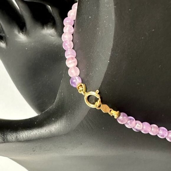 Amethyst Pearl Gold Necklace & Earring Set Vintage 70’s - Picture 4 of 5